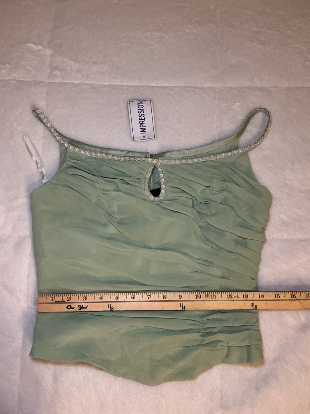 Mint Off-Shoulder Ruched Bustier Top - Picture 11 of 13